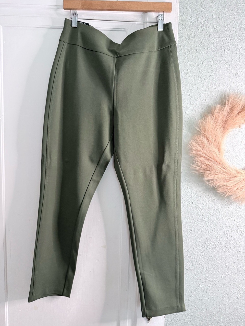 Express Olive Green Ponte Ankle Pants